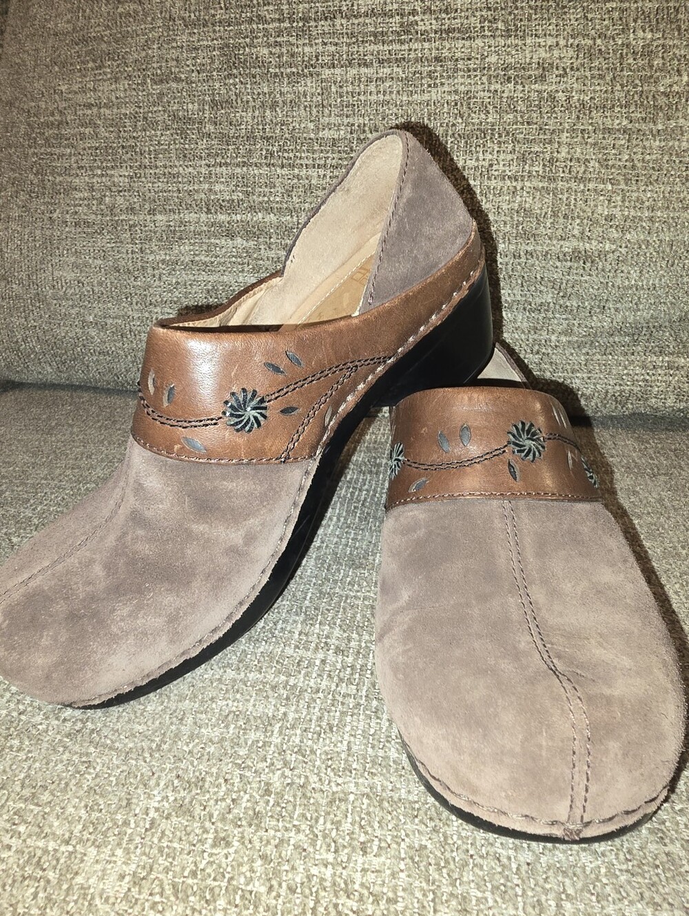 DANSKO Saulsalito size 35 Brown Flower Leather Slip-ons Clogs